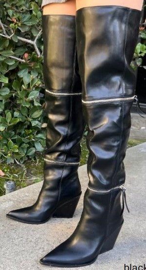 3 in 1 convertible chunky heel boot