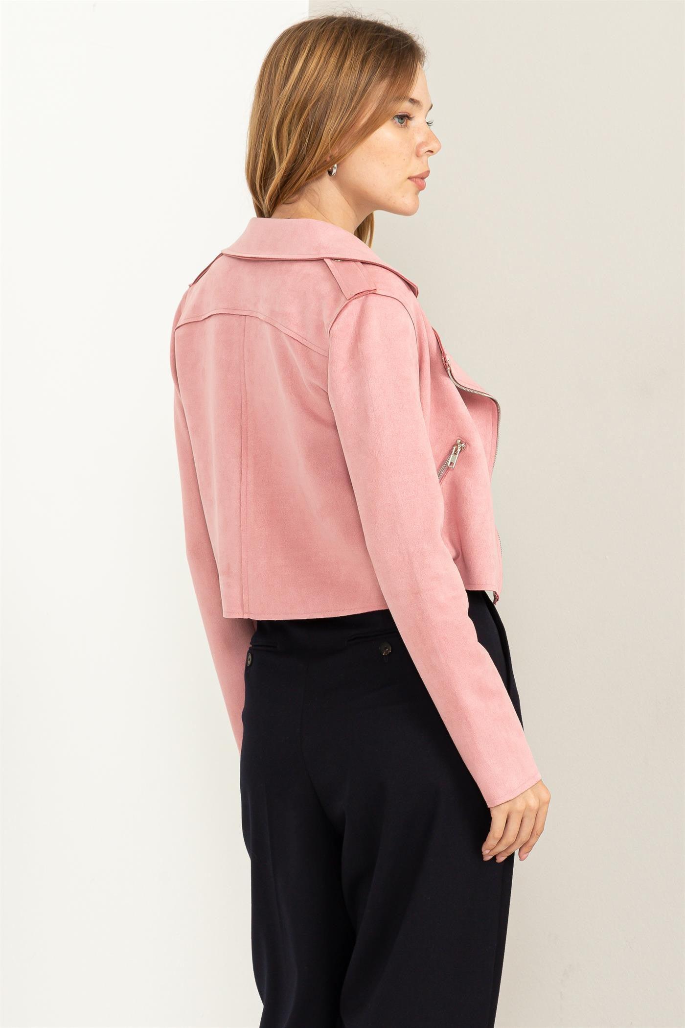 faux suede moto jacket - RK Collections Boutique