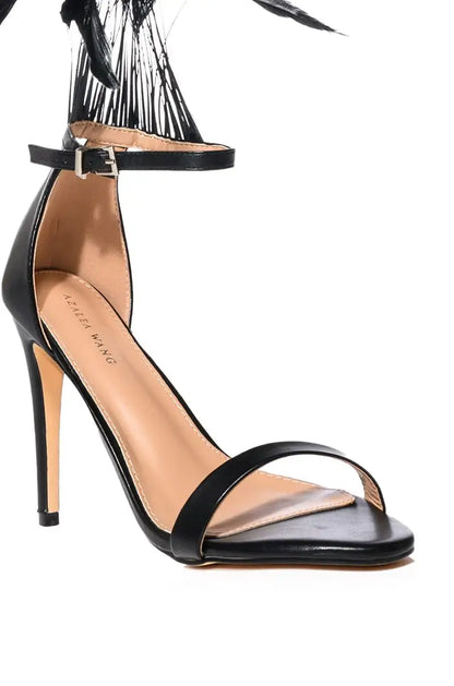 Ostrich Feather Stiletto Sandals