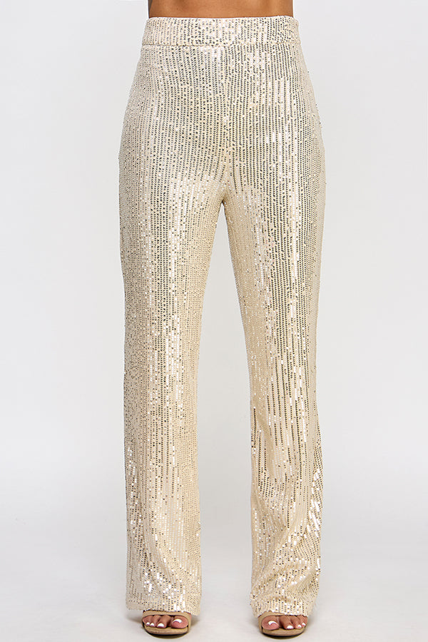 sequin wide leg pants