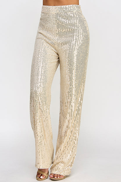 sequin wide leg pants