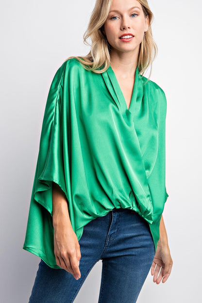 kimono sleeve satin top - RK Collections Boutique