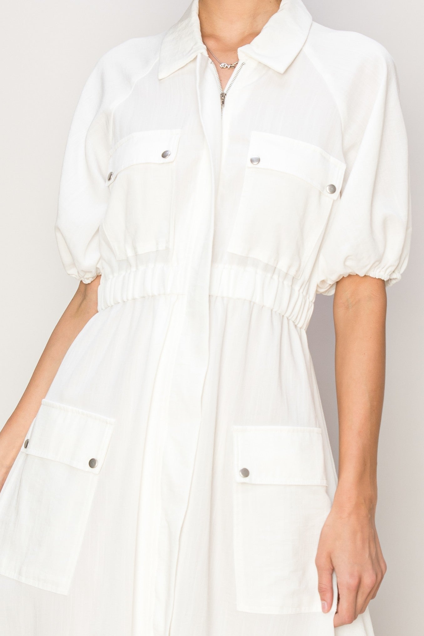 zip front maxi shirt dress