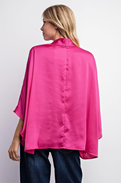 kimono sleeve satin top - RK Collections Boutique