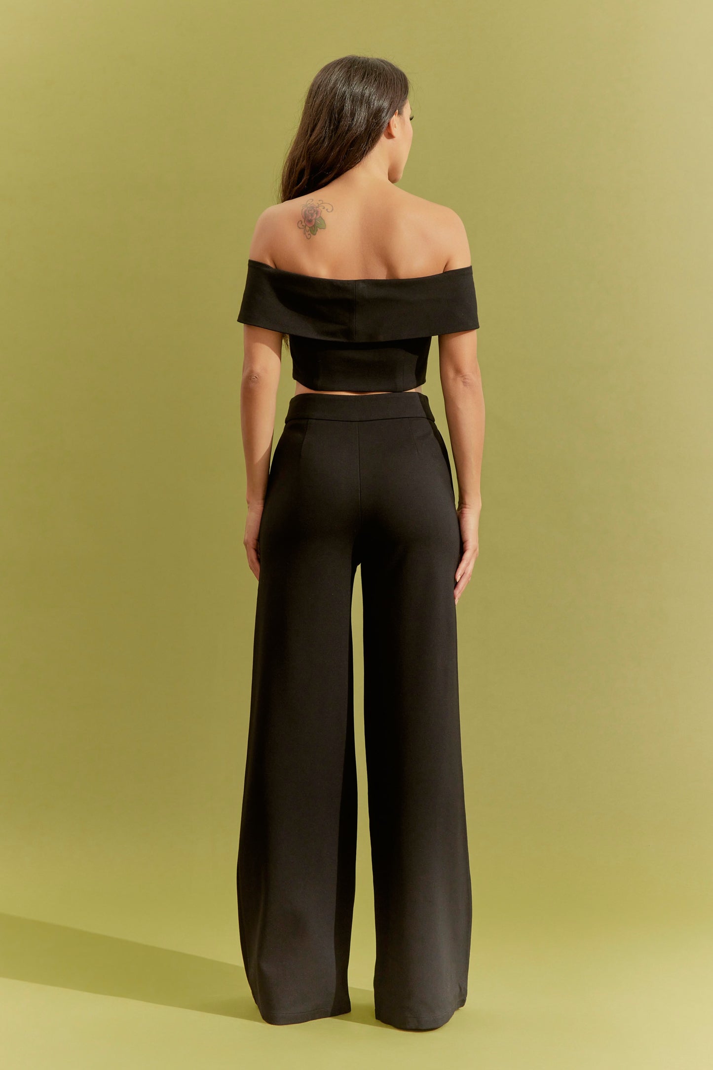 2pc set- off the shoulder top & wide leg pants