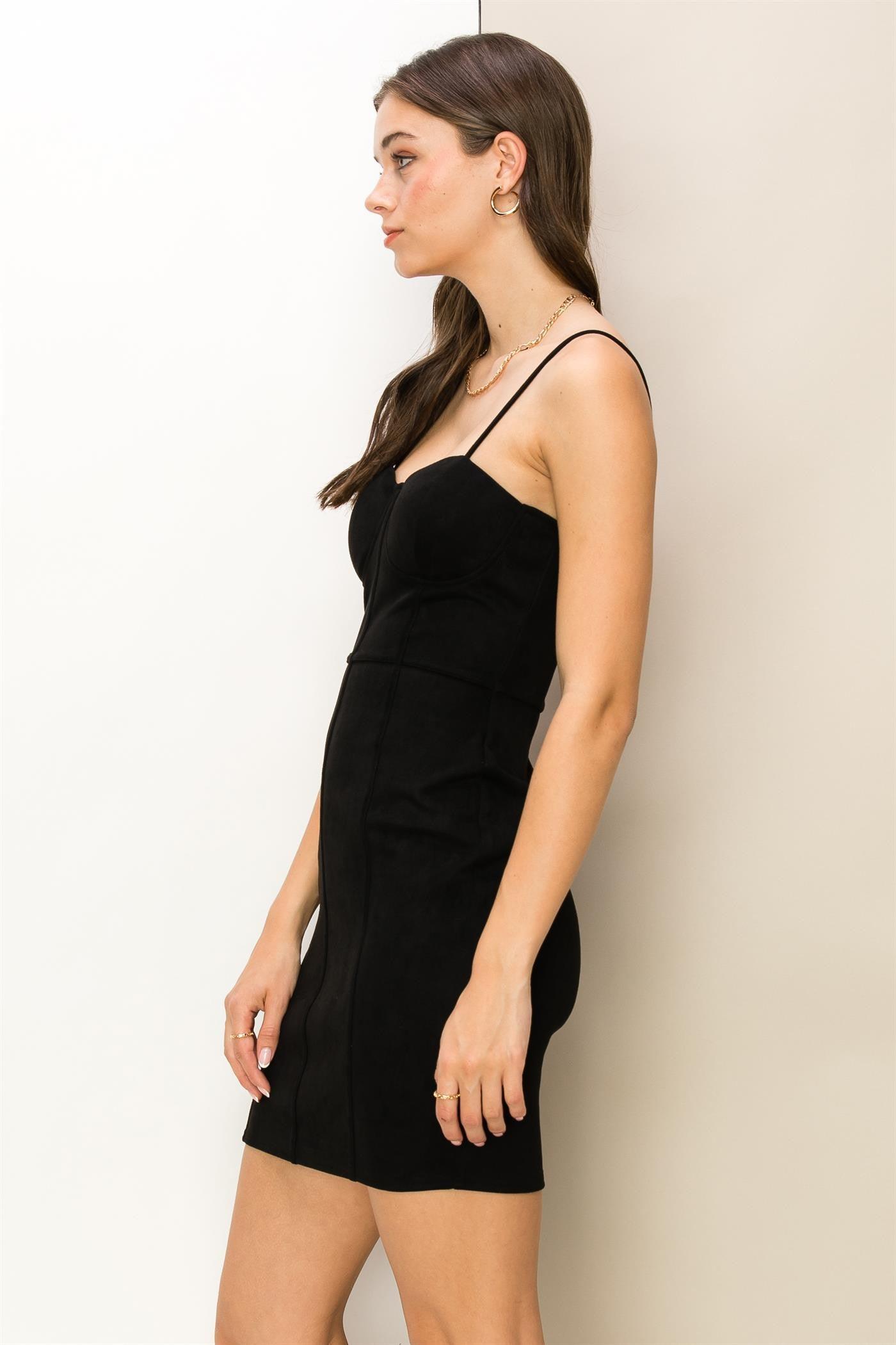 faux suede sleeveless bustier dress - RK Collections Boutique