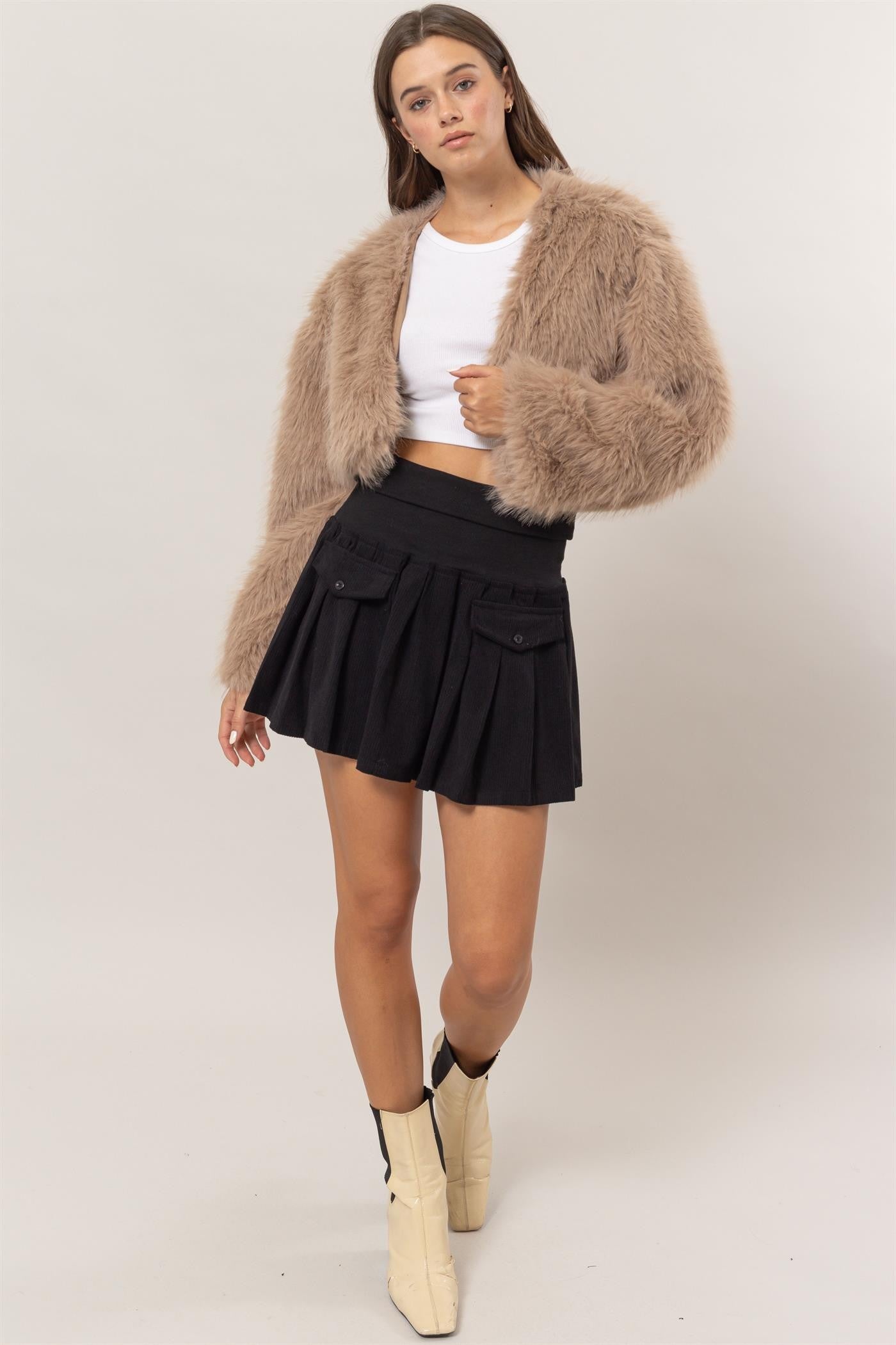 Faux Fur Cropped Jacket