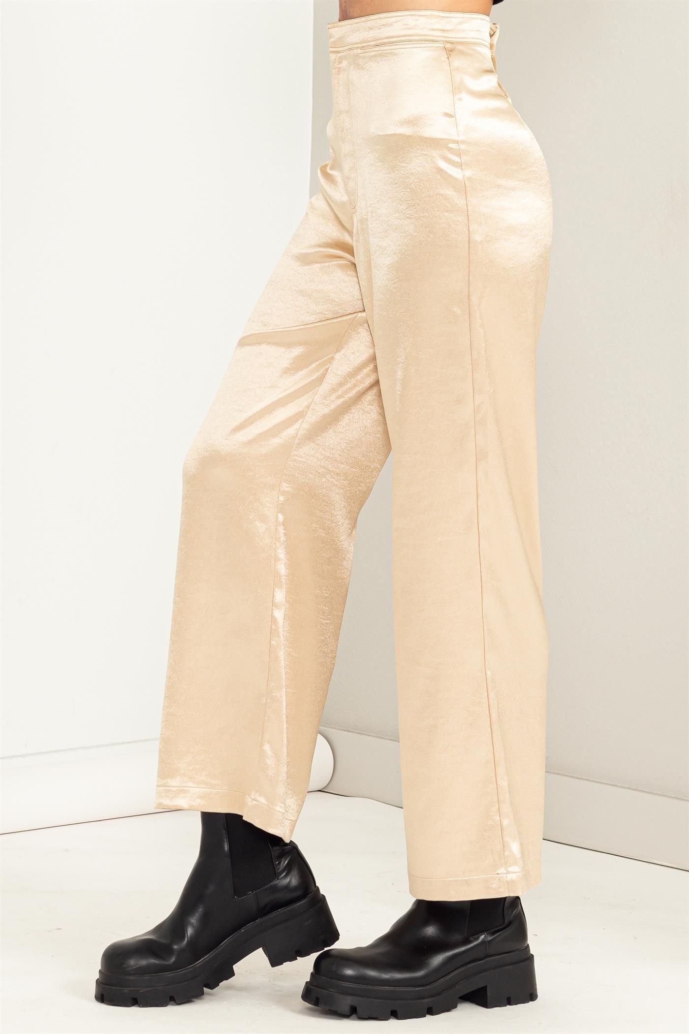 high waist satin pants - RK Collections Boutique