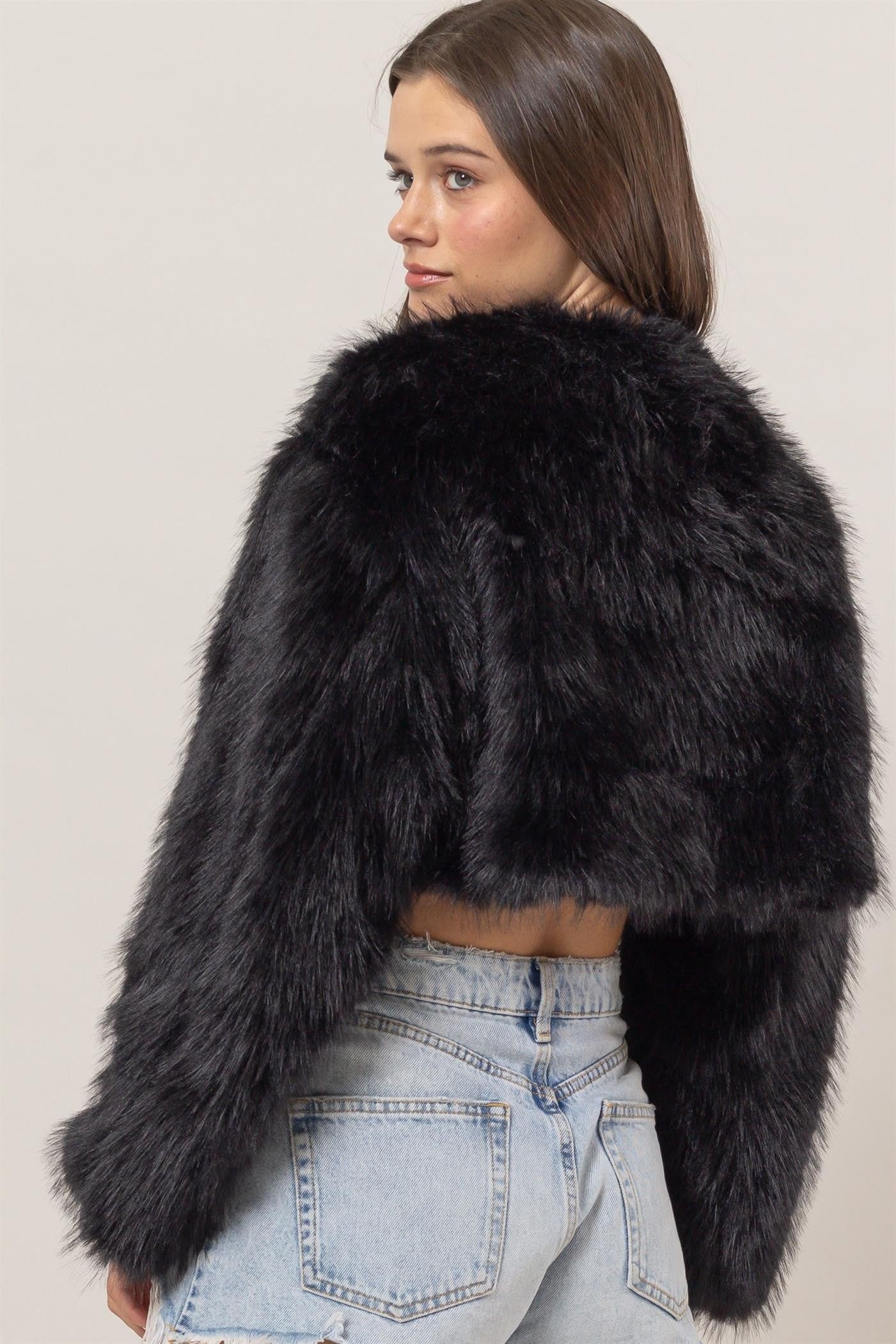 Faux Fur Cropped Jacket