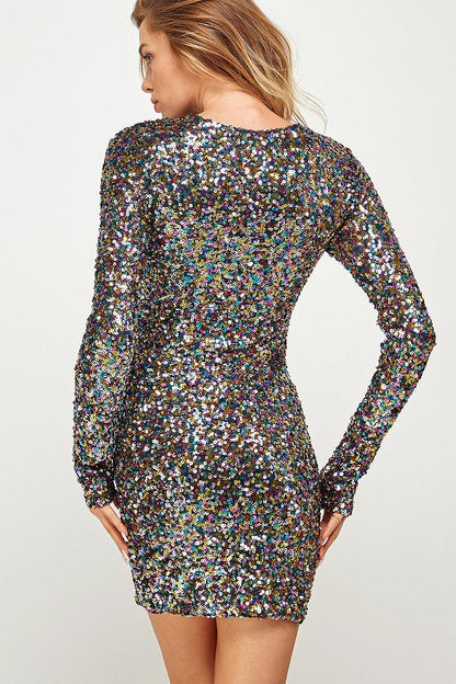 sequin long sleeve bodycon dress - RK Collections Boutique