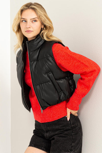 cropped puffer vest - RK Collections Boutique