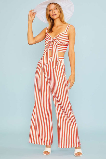 vertical stripe wide leg pants