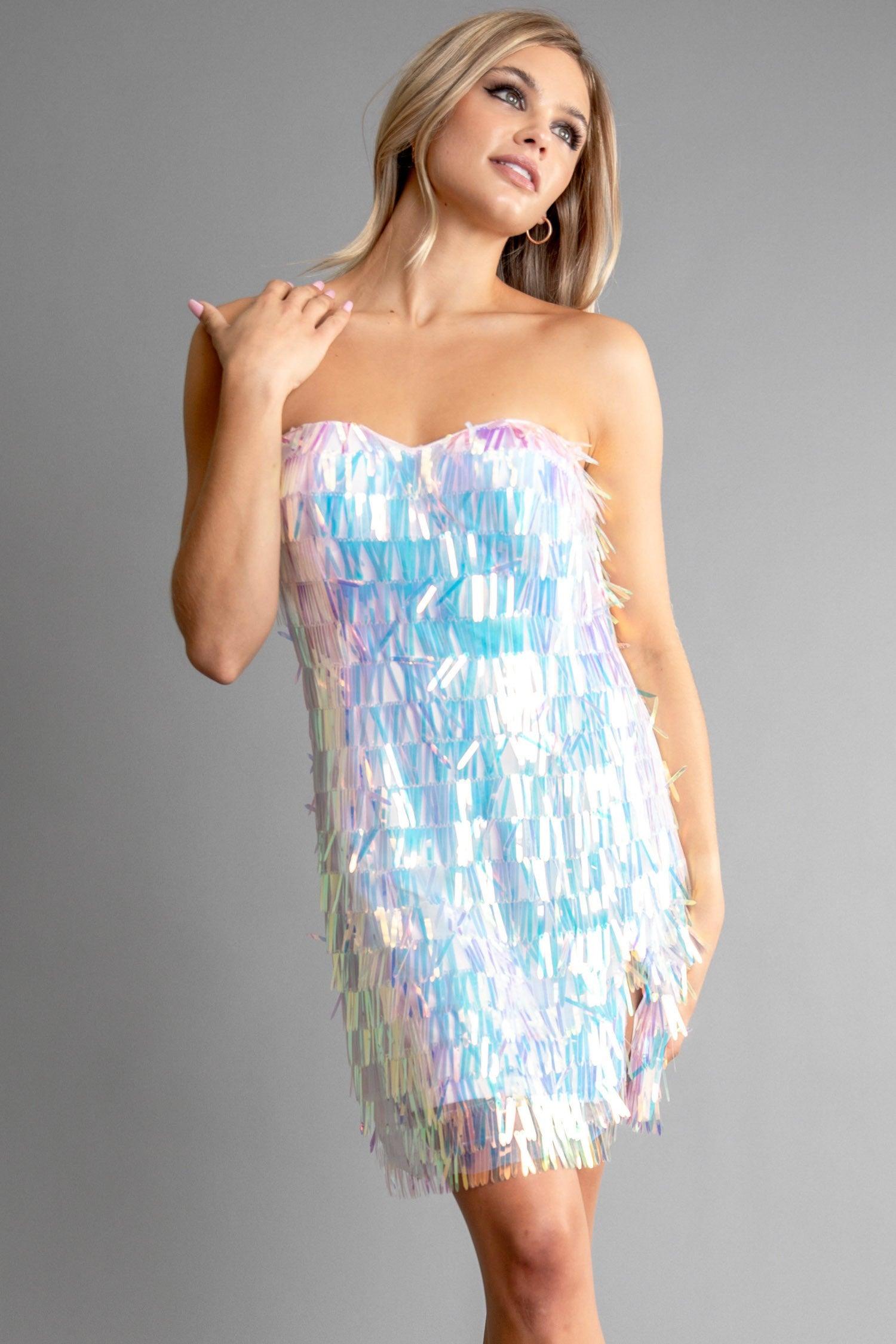 strapless paillette dress - RK Collections Boutique