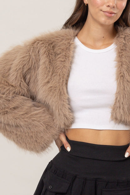 Faux Fur Cropped Jacket