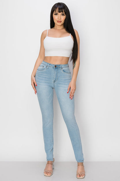 BO-306 stretch high waist skinny jeans