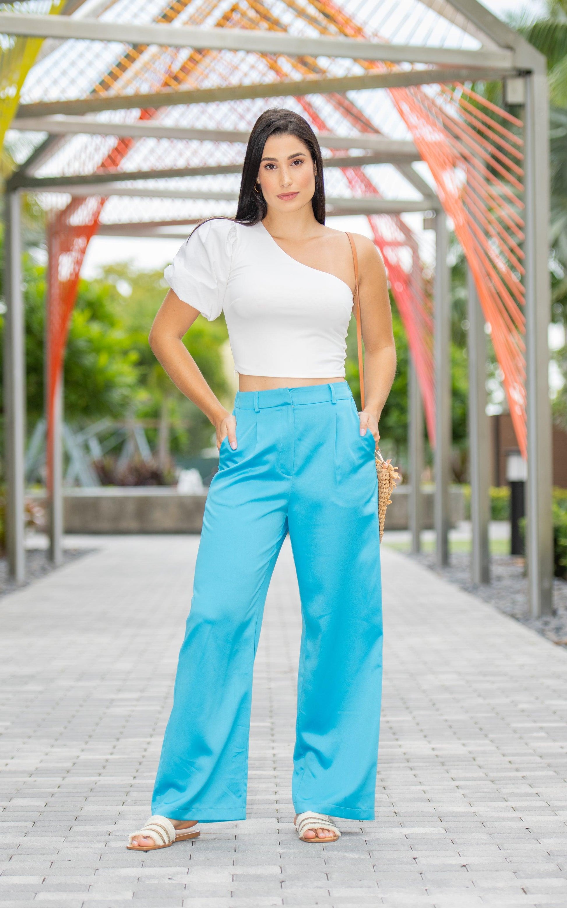 high waist satin pants - RK Collections Boutique