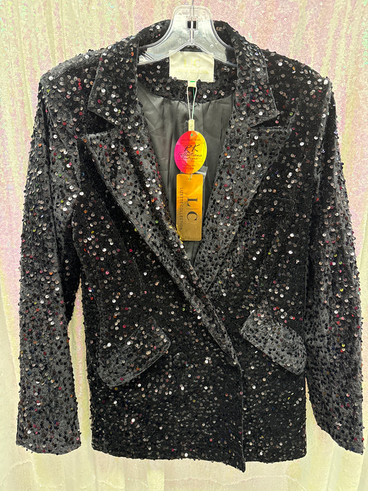 sequin velvet blazer