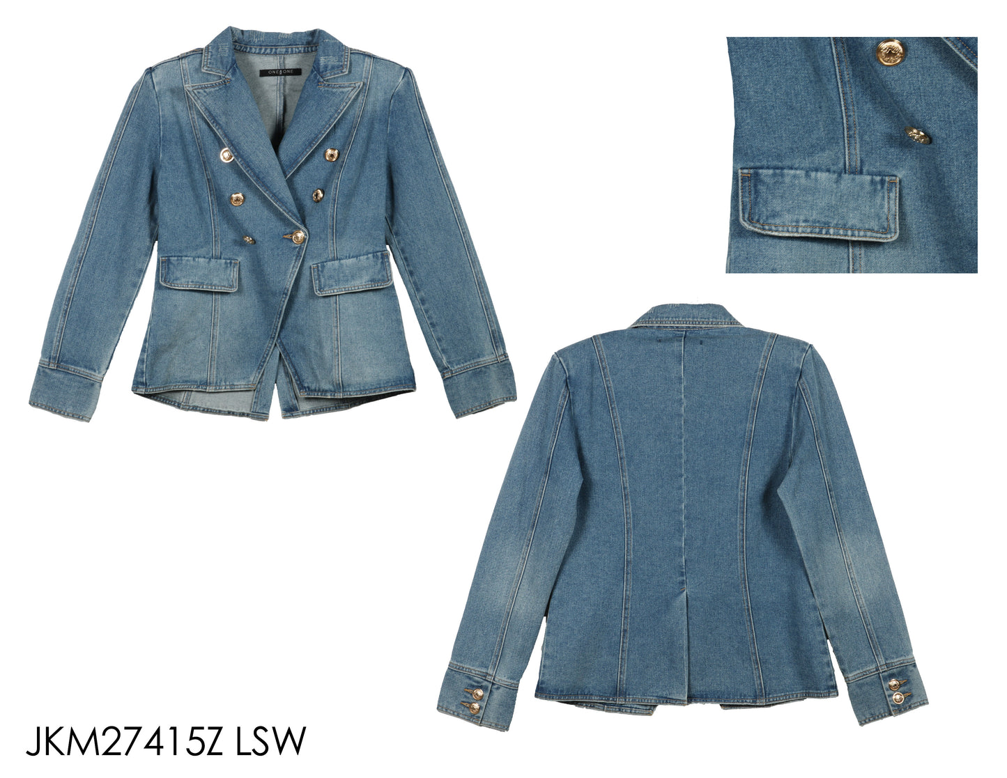 double breasted denim blazer