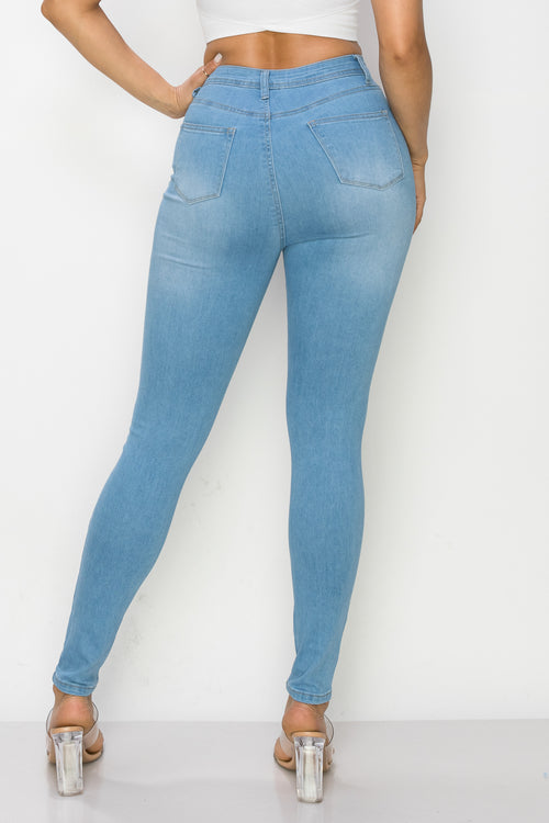 LO-126 LIGHT high waist stretch skinny jeans