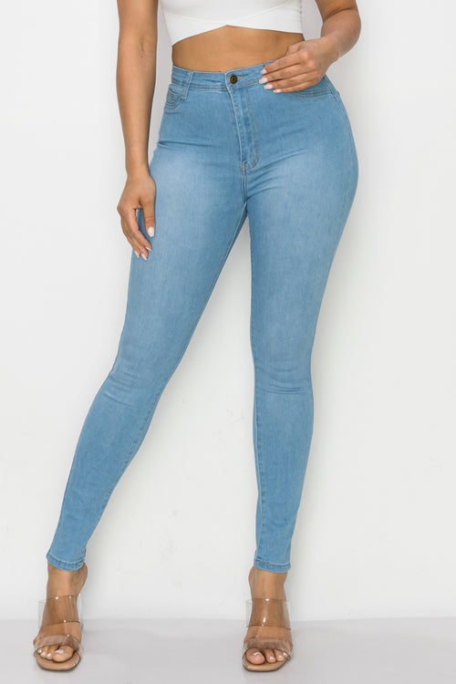 LO-126 LIGHT high waist stretch skinny jeans