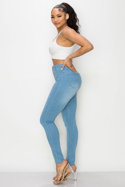 LO-126 LIGHT high waist stretch skinny jeans