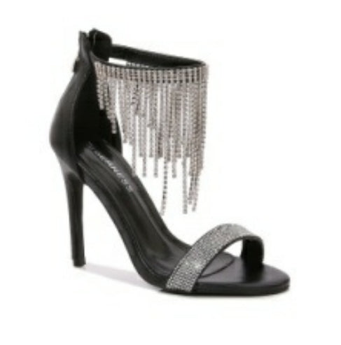 rhinestone fringe stiletto heel shoe