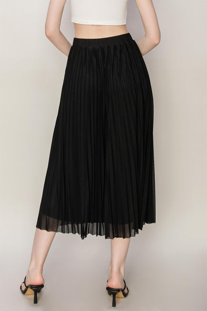 pleated midi skirt