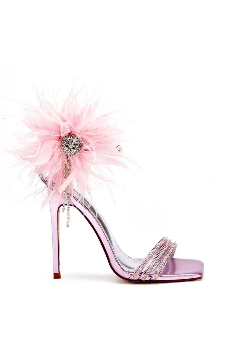 Stiletto Feather Crytal Sandal Heels