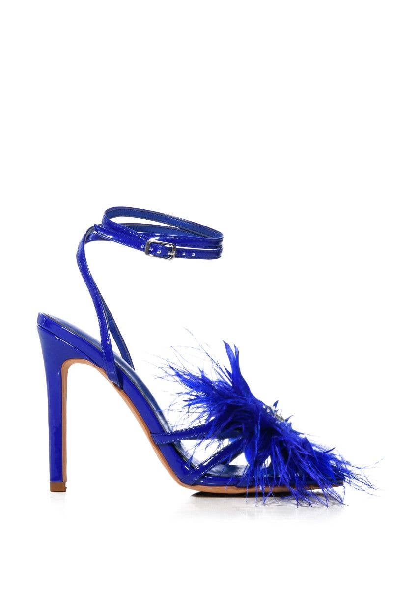 Feather Stiletto Sandal w/ Crystals