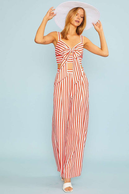 vertical stripe wide leg pants