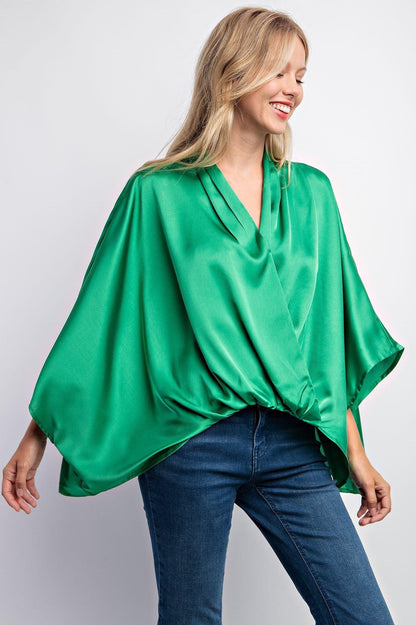 kimono sleeve satin top - RK Collections Boutique