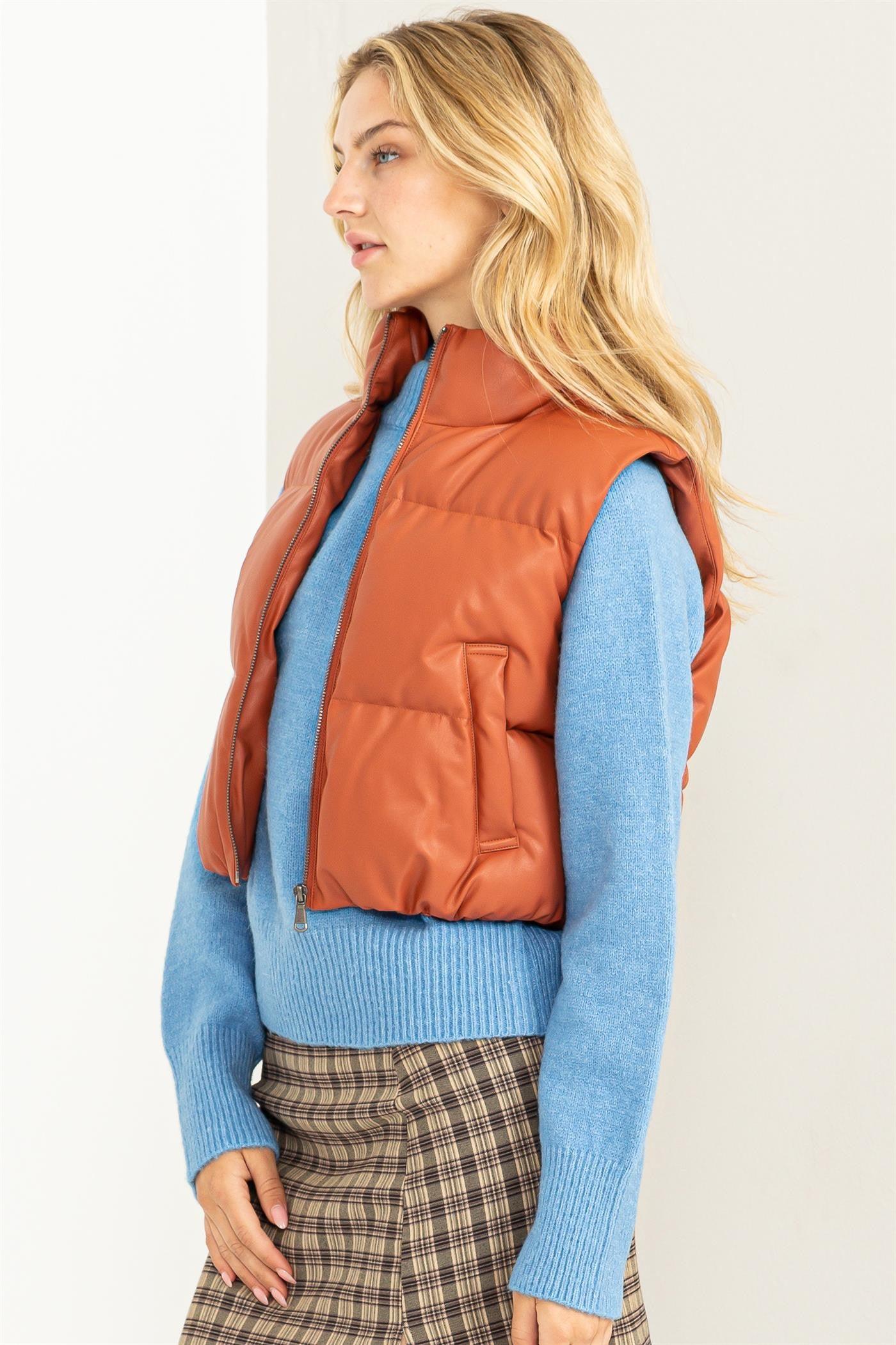 cropped puffer vest - RK Collections Boutique