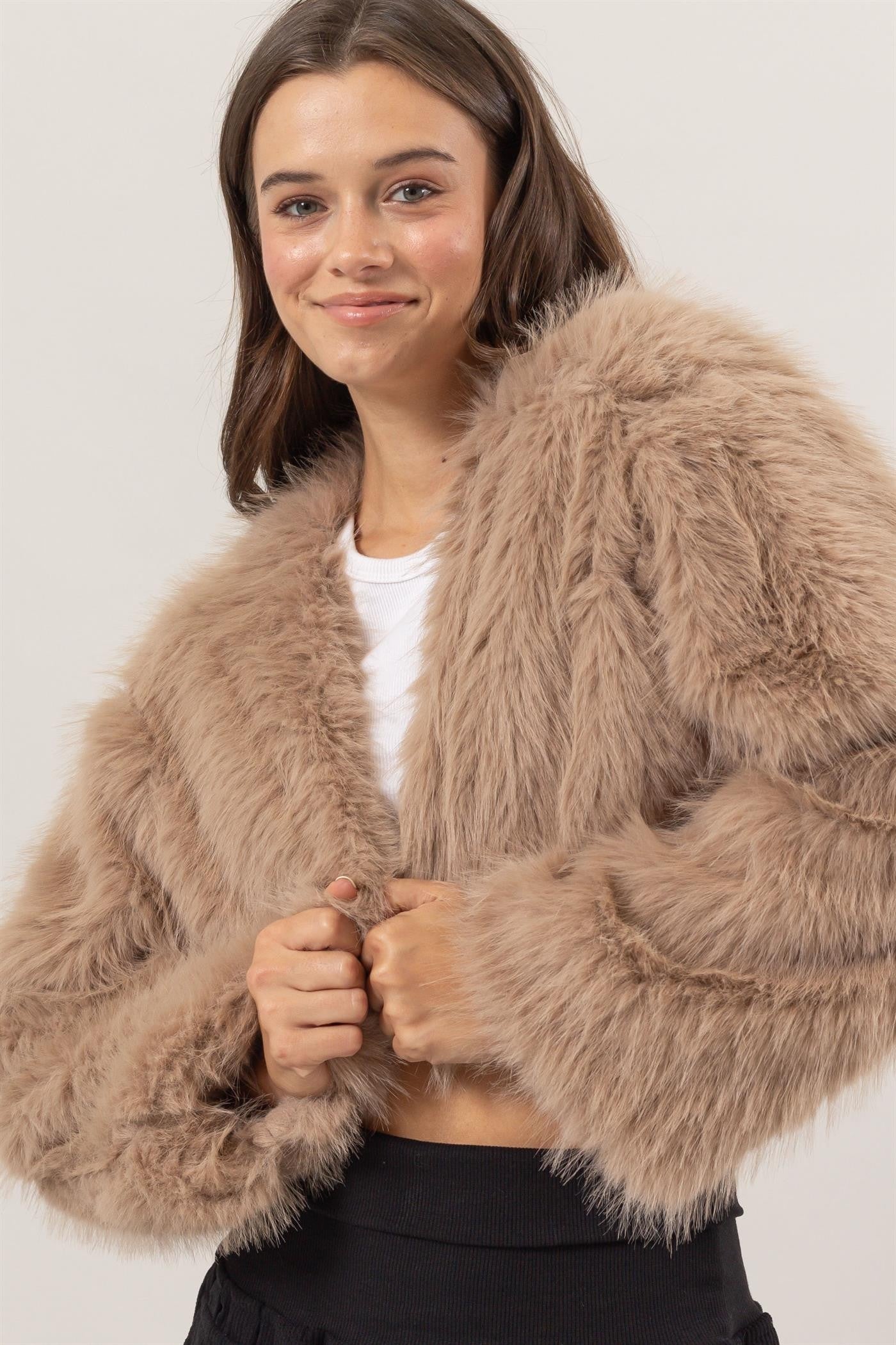 Faux Fur Cropped Jacket