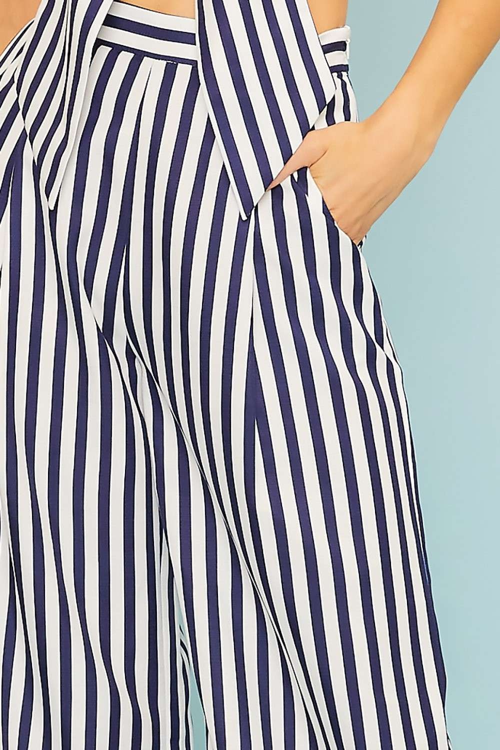 vertical stripe wide leg pants