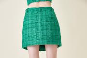 button down tweed mini skirt - RK Collections Boutique