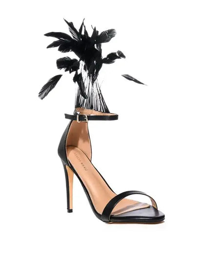 Ostrich Feather Stiletto Sandals