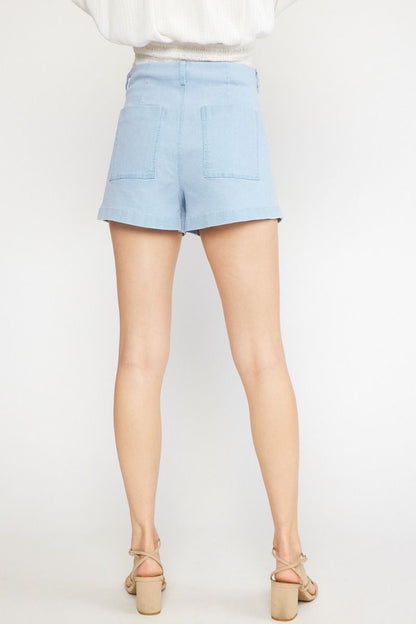 denim high waisted sailor shorts