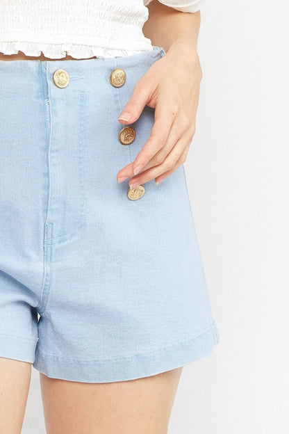 denim high waisted sailor shorts