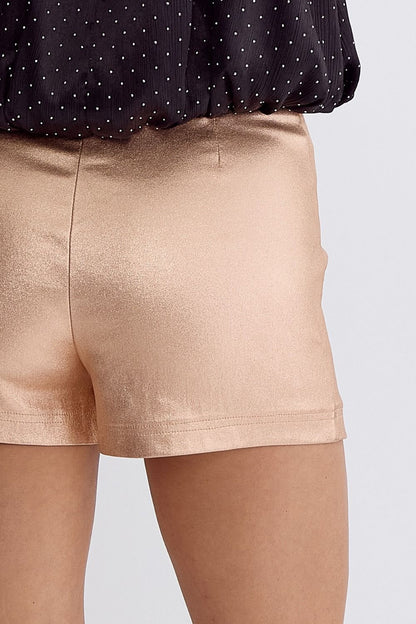 stretch metallic skort