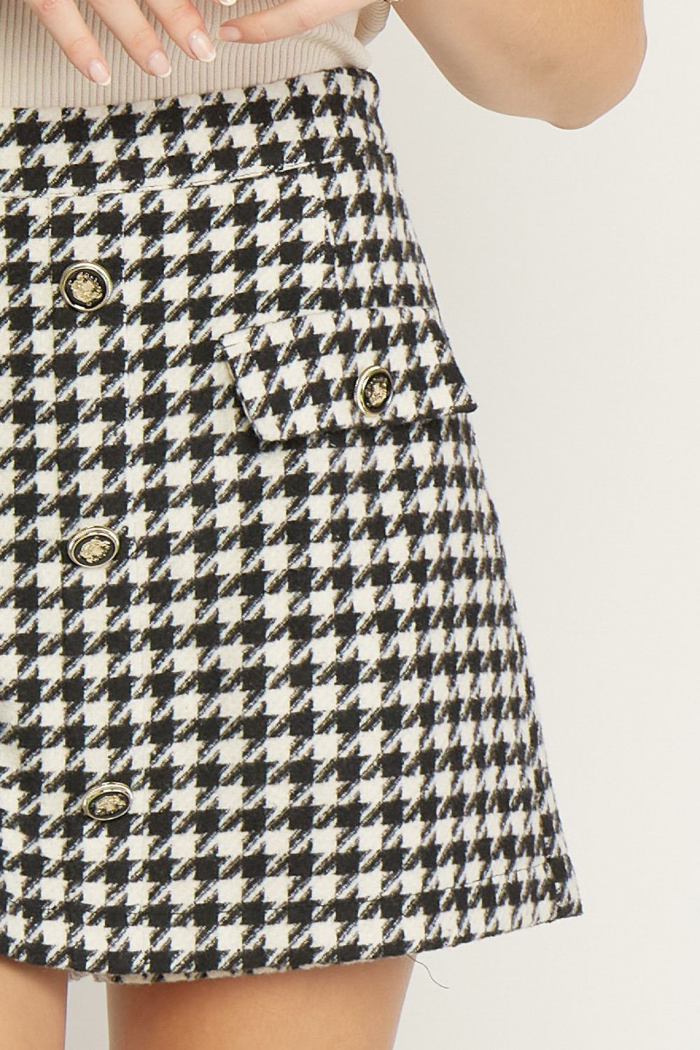 Houndstooth mini skort