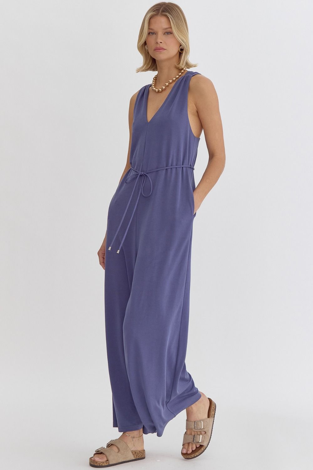 racerback relaxed fit sleeveless jumpsuit