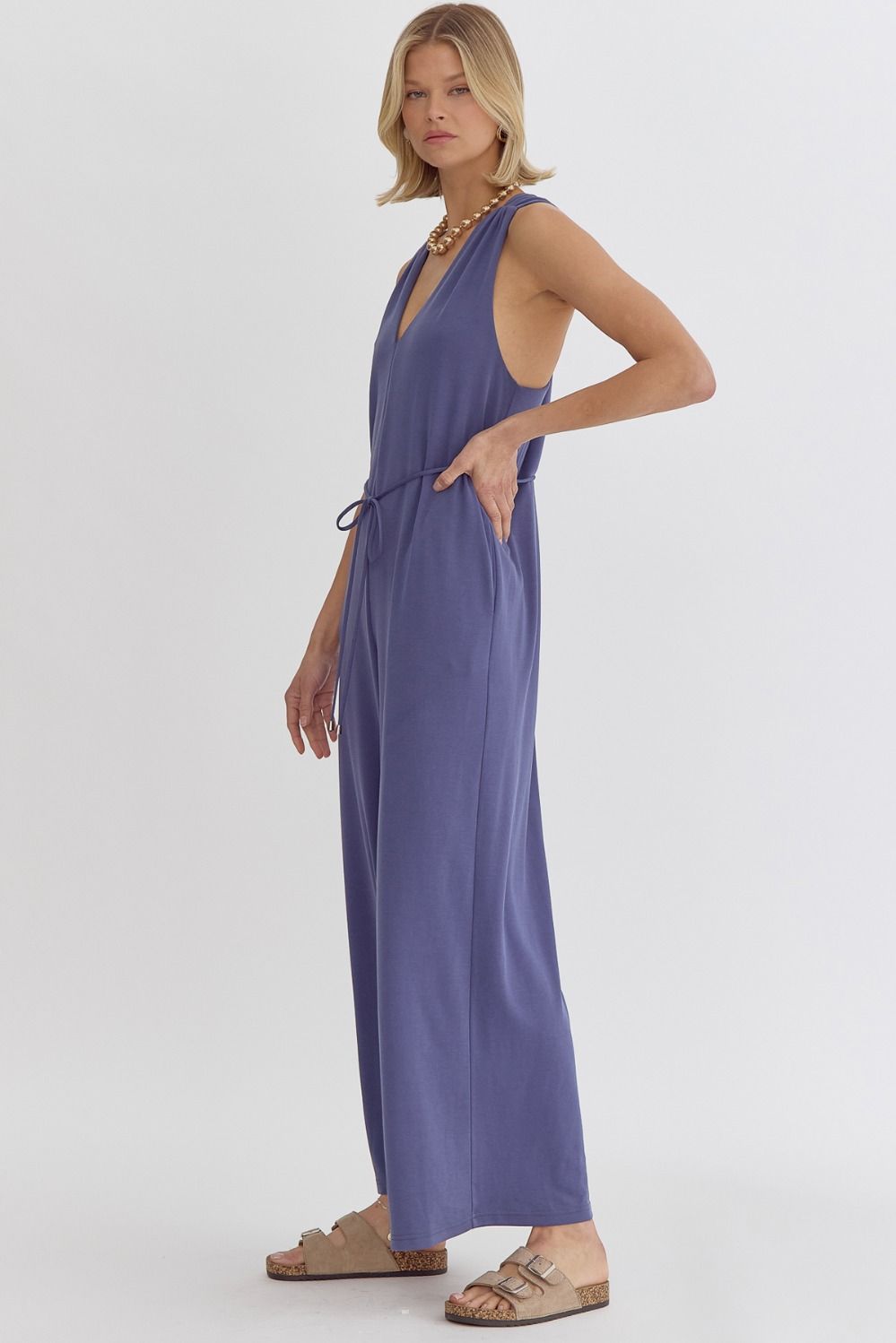 racerback relaxed fit sleeveless jumpsuit