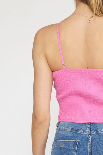 spaghetti strap ruched bow front crop top - RK Collections Boutique