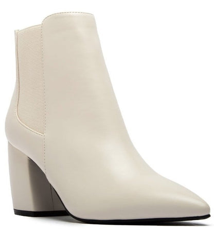 pointy toe block heel bootie