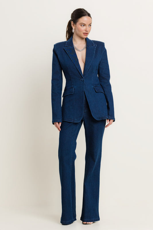 2pc set- denim suit blazer & trousers