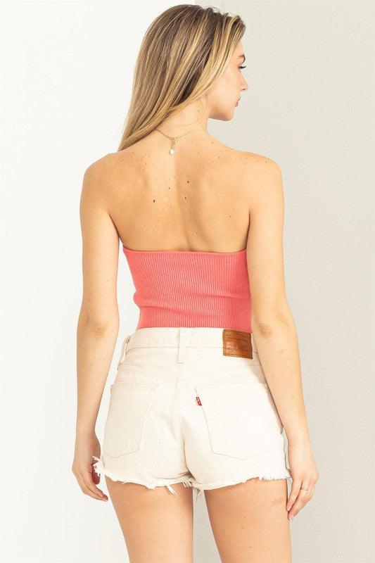 knit sweetheart strapless top - RK Collections Boutique