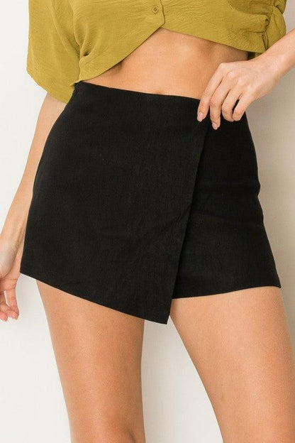 high waist wrap front skort - RK Collections Boutique