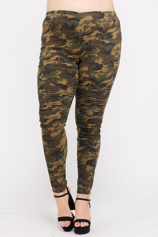 PLUS camouflage moto skinny pant - RK Collections Boutique