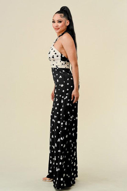 polka dot halter jumpsuit - RK Collections Boutique