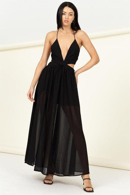 Halter neck cutout maxi dress - RK Collections Boutique